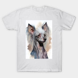 Chinese Crested Dog Portrait T-Shirt